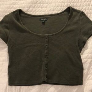 Wild Fable cropped button up top